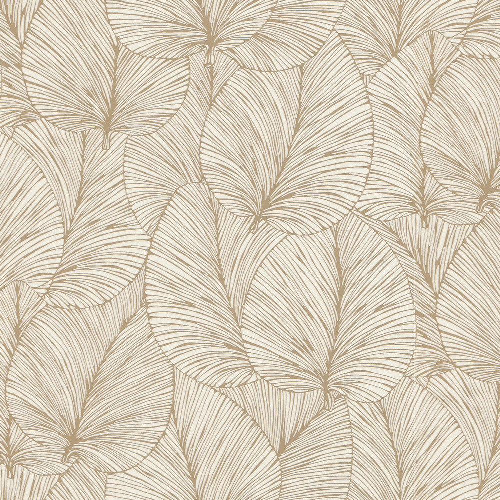 Eilian Gold Palm Wallpaper by Advantage Designer Passport Covers about 57.5 square feet 20.9-in by 33-ft long roll Unpasted 12.6 - Swanky Fabrics -
