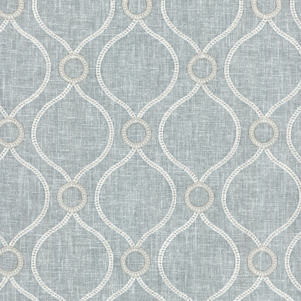 Curveball Emb Sterling 404154 by PKL Studio Designer Fabric - 70%Poly 30%Cotton base, 100% Poly embroidery India 7000 Horizontal: 4.5 and Vertical: 4.5 58" BASE - Swanky Fabrics -