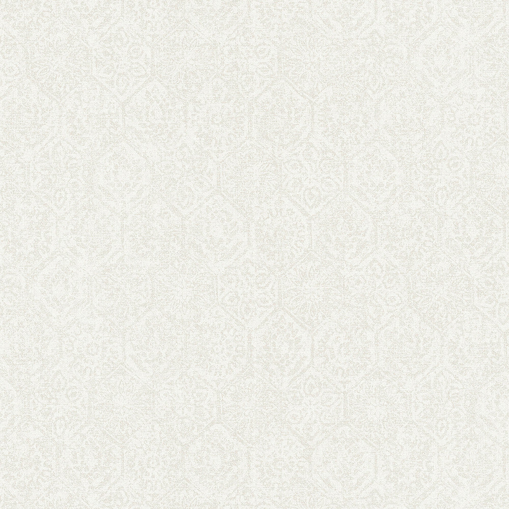 Edsel Cream Geometric Wallpaper by Advantage Designer Cuba Covers about 57.5 square feet 20.9-in by 33-ft long roll Unpasted 25.2 - Swanky Fabrics -