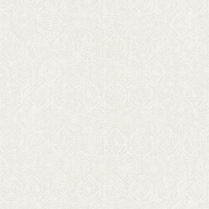 Edsel Cream Geometric Wallpaper by Advantage Designer Cuba Covers about 57.5 square feet 20.9-in by 33-ft long roll Unpasted 25.2 - Swanky Fabrics -