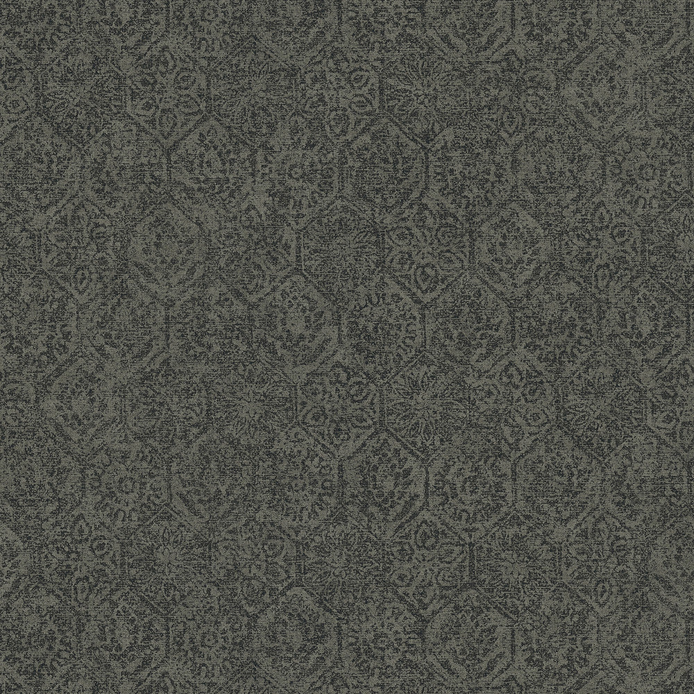 Edsel Charcoal Geometric Wallpaper by Advantage Designer Cuba Covers about 57.5 square feet 20.9-in by 33-ft long roll Unpasted 25.2 - Swanky Fabrics -