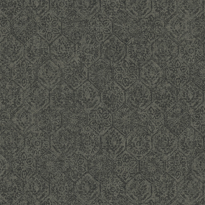 Edsel Charcoal Geometric Wallpaper by Advantage Designer Cuba Covers about 57.5 square feet 20.9-in by 33-ft long roll Unpasted 25.2 - Swanky Fabrics -