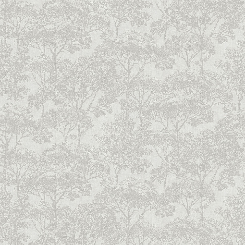 Teatro White Trees Wallpaper by Advantage Designer Cuba Covers about 57.5 square feet 20.9-in by 33-ft long roll Unpasted 25.2 - Swanky Fabrics -