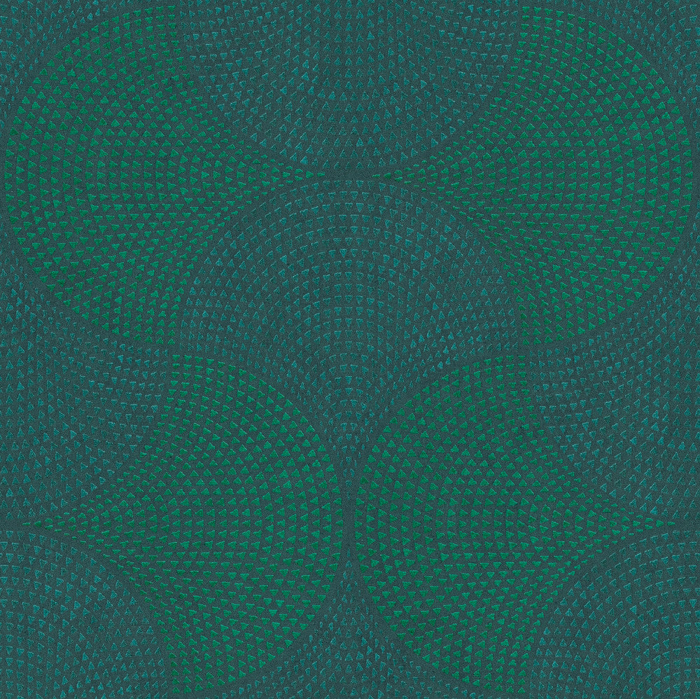 Bel Air Teal Fan Wallpaper by Advantage Designer Cuba Covers about 57.5 square feet 20.9-in by 33-ft long roll Unpasted 20.9 - Swanky Fabrics -