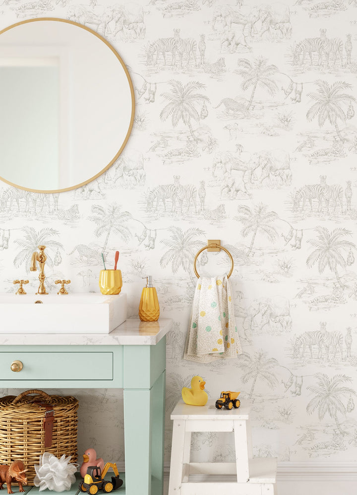 Boheme Platinum Animals Wallpaper by Chesapeake Designer