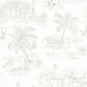 Boheme Platinum Animals Wallpaper by Chesapeake Designer