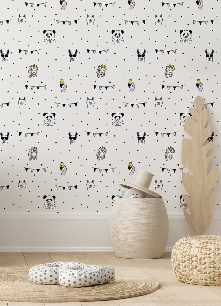 Orlow Pink Llama Wallpaper by Chesapeake Designer