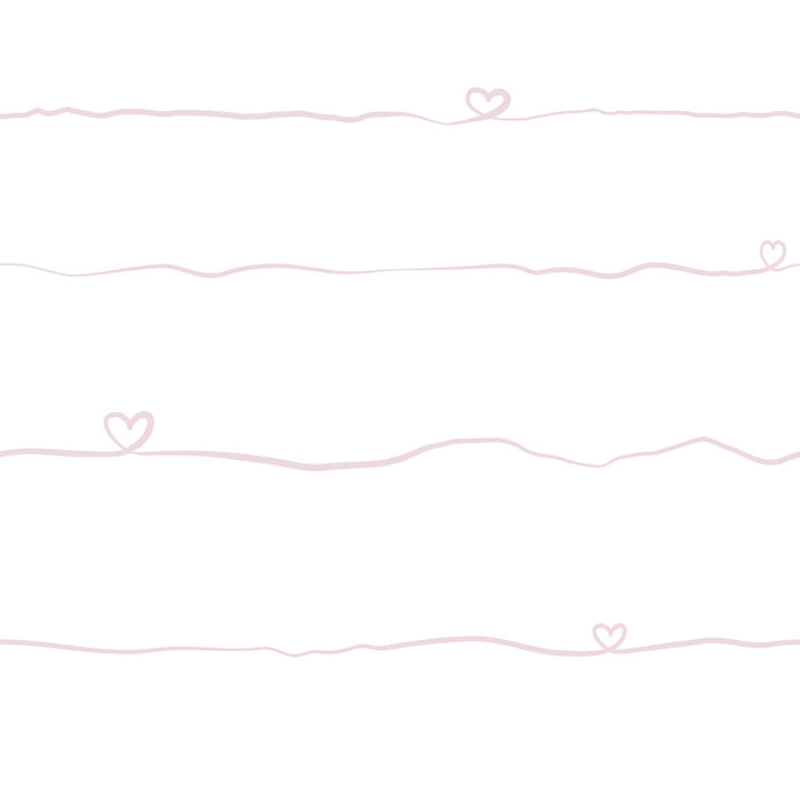 Love & Hearts Pink Script Wallpaper by Chesapeake Designer Fable Covers about 57.5 square feet 20.9-in by 33-ft long roll Unpasted 20.9 - Swanky Fabrics -
