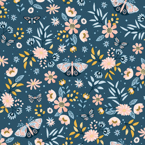Zev Blue Butterfly Wallpaper by Chesapeake Designer