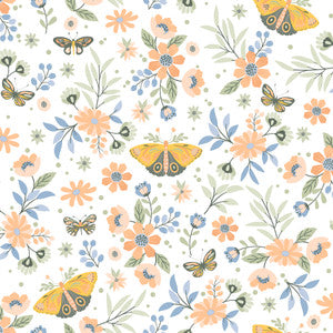Zev Coral Butterfly Wallpaper by Chesapeake Designer