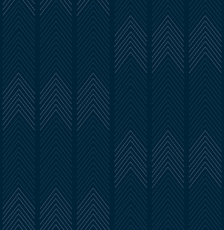 Nyle Dark Blue Chevron Stripes Wallpaper by A-Street Prints Designer Hannah Covers about 56.4 square feet 20.5-in by 33-ft long roll Unpasted 10.4 - Swanky Fabrics -