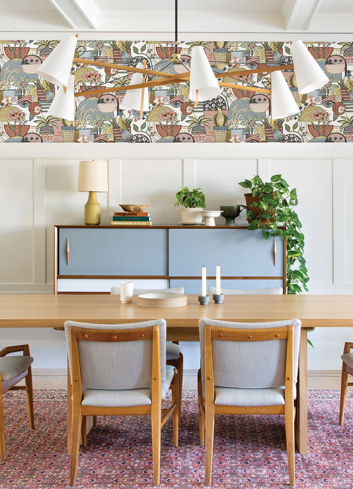 Fika Mustard Blissful Birds & Blooms Wallpaper by A-Street Prints Designer