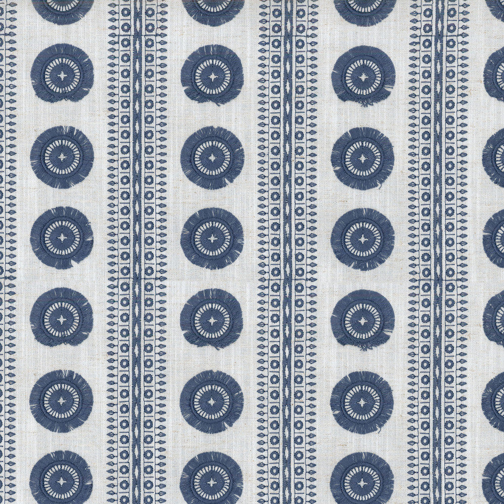 Adornment Emb Midnight 407372 by PKL Studio Designer Fabric - Base:83% Polyester 11% Cotton 6% Linen Embroid:100% Rayon INDIA 9000 Horizontal: 3.8 and Vertical: 3 55 - Swanky Fabrics -