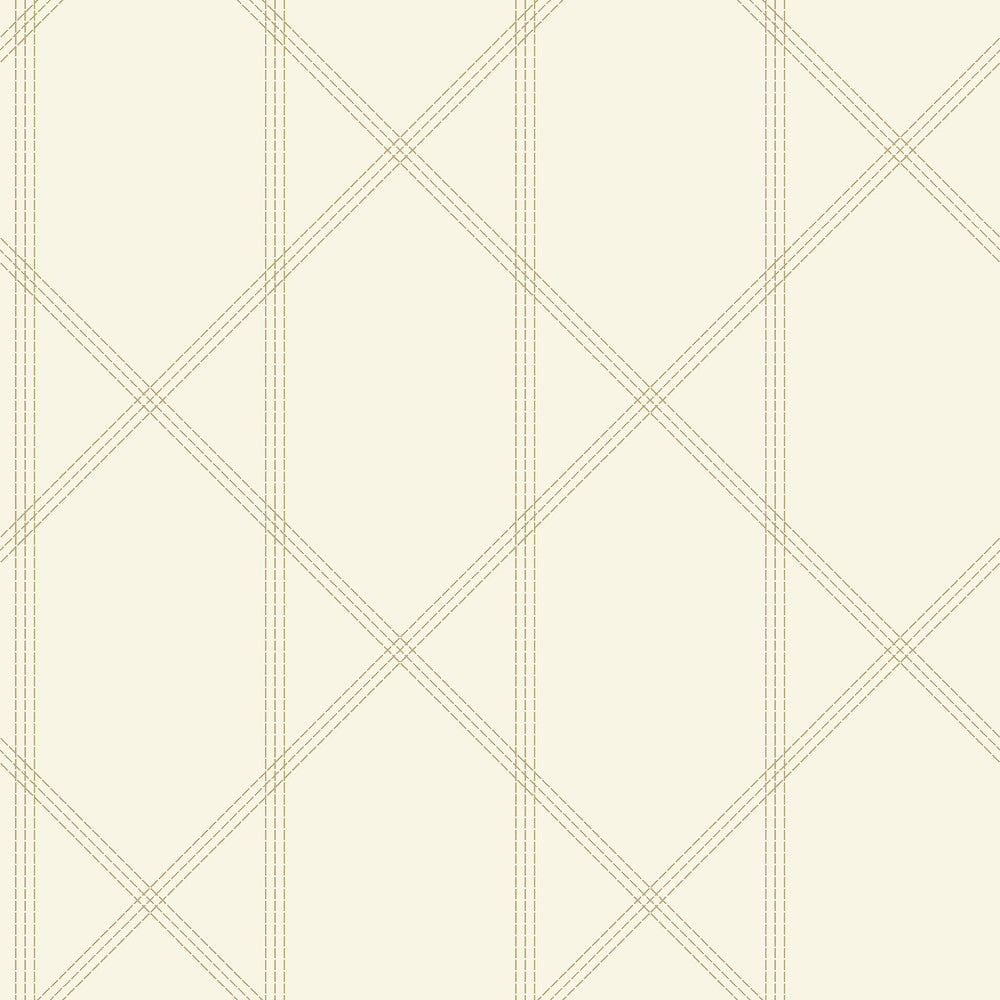 Walcott Cream Stitched Trellis Wallpaper by A-Street Prints Designer Georgia Covers about 56.4 square feet 20.5-in by 33-ft long roll Unpasted 20.9 - Swanky Fabrics -