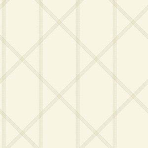 Walcott Cream Stitched Trellis Wallpaper by A-Street Prints Designer