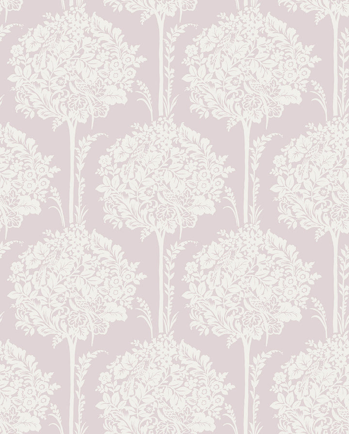 Zaria Lavender Topiary Wallpaper by A-Street Prints Designer Georgia Covers about 56.4 square feet 20.5-in by 33-ft long roll Unpasted 12.6 - Swanky Fabrics -