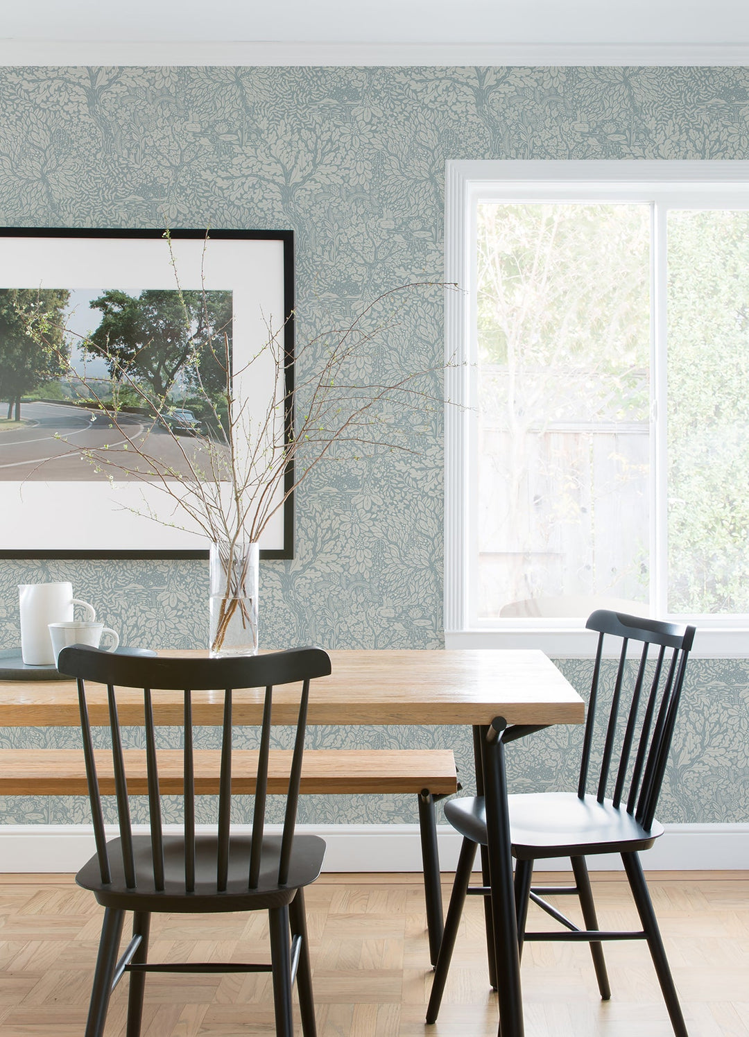 Olle Light Blue Forest Sanctuary Wallpaper by A-Street Prints Designer
