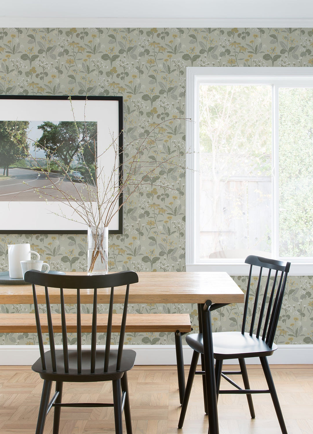 Magdalena Light Green Dandelion Wallpaper by A-Street Prints Designer