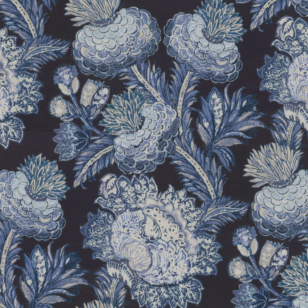 Balinese Garden/V Midnight-Srd 408142 by PKL Studio Designer Fabric - 55% Linen 45% Cotton CHINA 15000 Horizontal: 13.5 and Vertical: 25.25 54 - Swanky Fabrics -