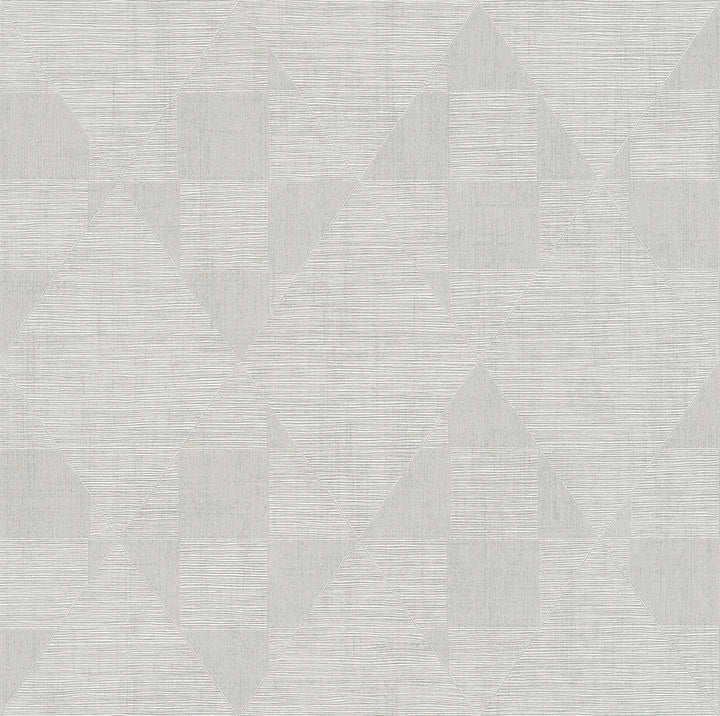 Wegener Silver Geometric Wallpaper by Advantage Designer Titanium Covers about 57.5 square feet 20.9-in by 33-ft long roll Unpasted 10.2 - Swanky Fabrics -