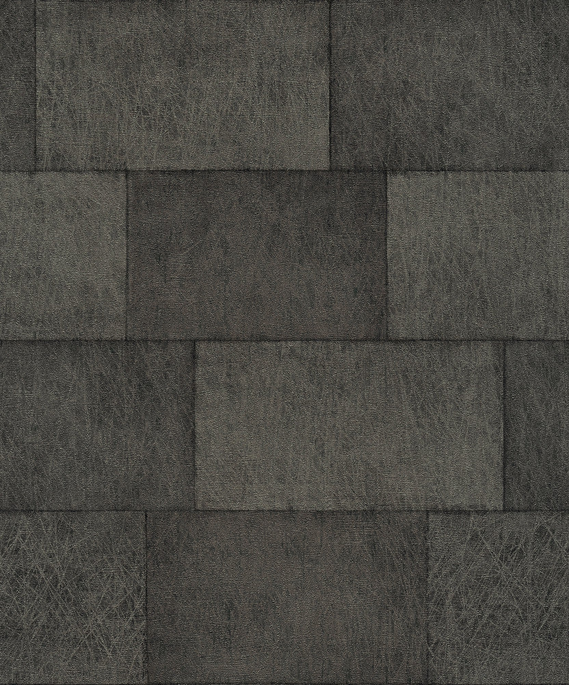 Lyell Charcoal Stone Wallpaper by Advantage Designer Titanium Covers about 57.5 square feet 20.9-in by 33-ft long roll Unpasted 25.2 - Swanky Fabrics -