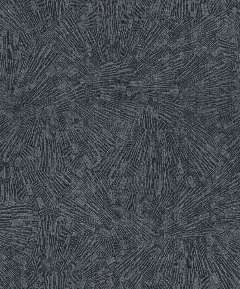 Agassiz Dark Grey Burst Wallpaper by Advantage Designer Titanium Covers about 57.5 square feet 20.9-in by 33-ft long roll Unpasted 25.2 - Swanky Fabrics -