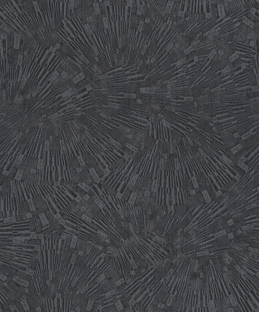 Agassiz Black Burst Wallpaper by Advantage Designer Titanium Covers about 57.5 square feet 20.9-in by 33-ft long roll Unpasted 25.2 - Swanky Fabrics -