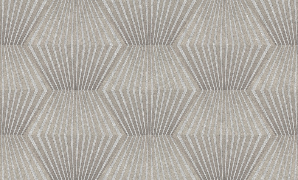 Lehnmann Taupe Geo Wallpaper by Advantage Designer Titanium Covers about 57.5 square feet 20.9-in by 33-ft long roll Unpasted 12.6 - Swanky Fabrics -