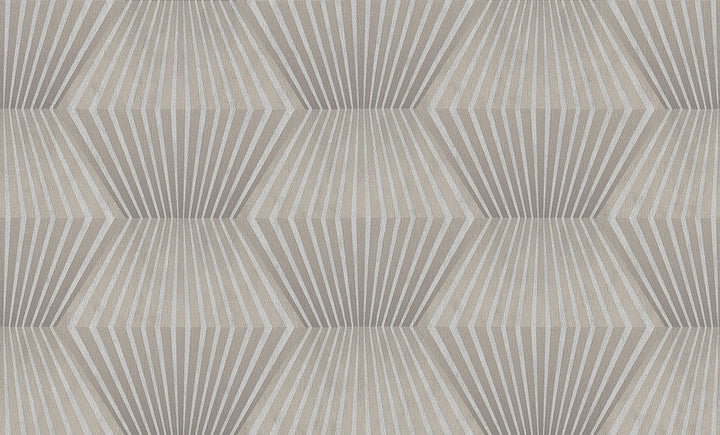 Lehnmann Taupe Geo Wallpaper by Advantage Designer Titanium Covers about 57.5 square feet 20.9-in by 33-ft long roll Unpasted 12.6 - Swanky Fabrics -