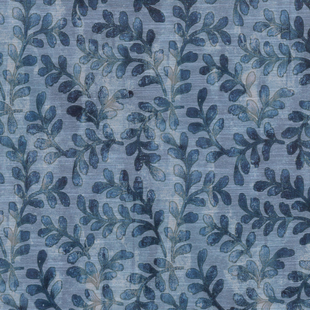 Leafing Through Indigo 408290 by PKL Studio Designer Fabric - 62%Polyester 38%Cotton INDIA 9000 Horizontal: 9.25 and Vertical: 17.5 57 - Swanky Fabrics -