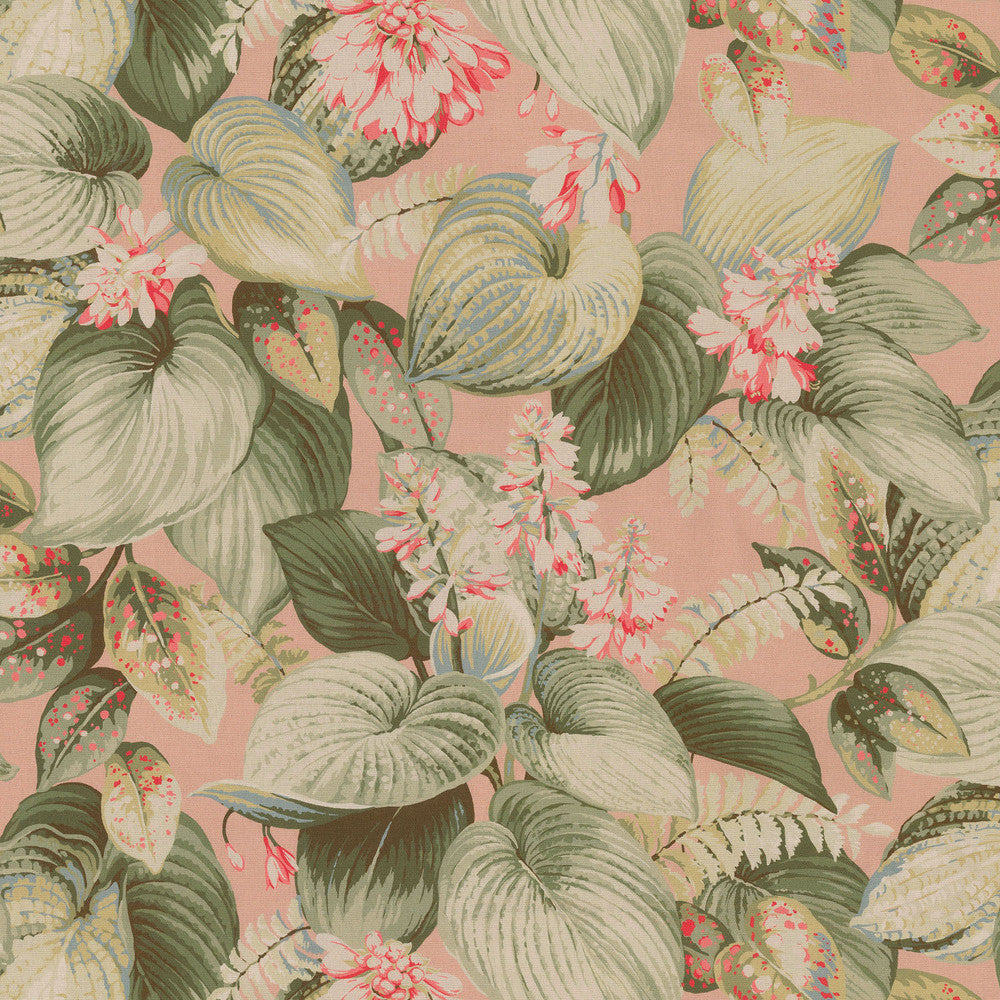 Hostas Meadow Tearose 408402 by PKL Studio Designer Fabric - 100%Cotton CHINA 51000 Horizontal: 27 and Vertical: 27 54 - Swanky Fabrics -