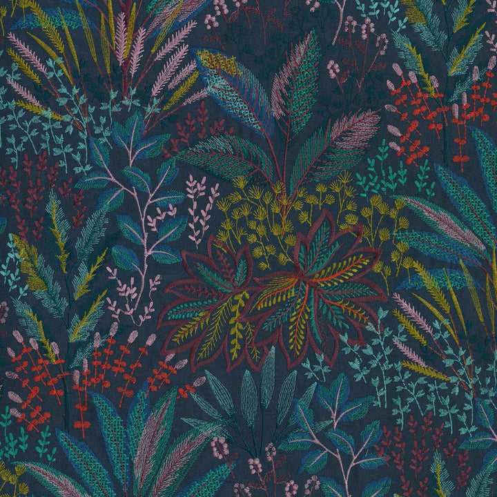 Amazonia Emb Multi 408772 by PKL Studio Designer Fabric - Base: 73% Polyester 27% Cotton Emb: 100% Rayon India 46000 Horizontal: 26 and Vertical: 18 Base: 54" Emb: 52" - Swanky Fabrics -