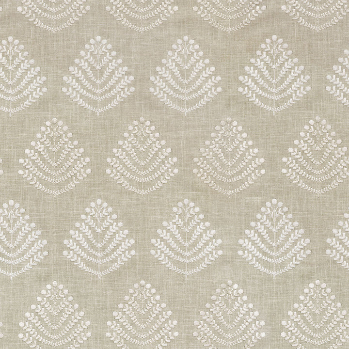 Royal Fern Emb Papyrus 408843 by PKL Studio Designer Fabric - 51% Polyester 49% Cotton Embroid:50% Poly 50% Rayon INDIA 51000 Horizontal: 3.125 and Vertical: 6 54 - Swanky Fabrics -