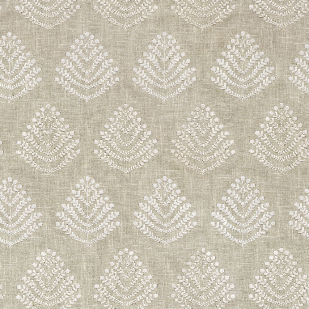 Royal Fern Emb Papyrus 408843 by PKL Studio Designer Fabric - 51% Polyester 49% Cotton Embroid:50% Poly 50% Rayon INDIA 51000 Horizontal: 3.125 and Vertical: 6 54 - Swanky Fabrics -
