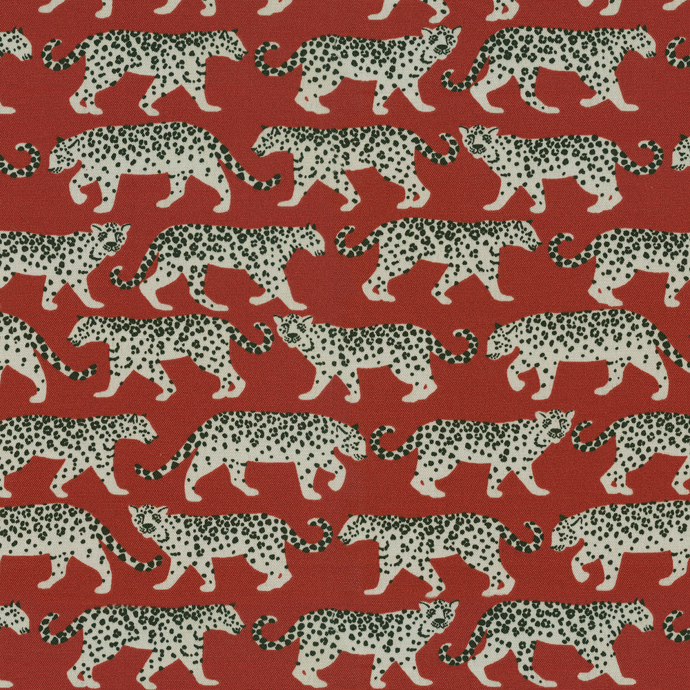 Od Tiger Walk Red 409101 by PKL Studio Designer Fabric - 100%Polyester PAKISTAN 51000 Horizontal: 13.5 and Vertical: 12.6 54 - Swanky Fabrics -