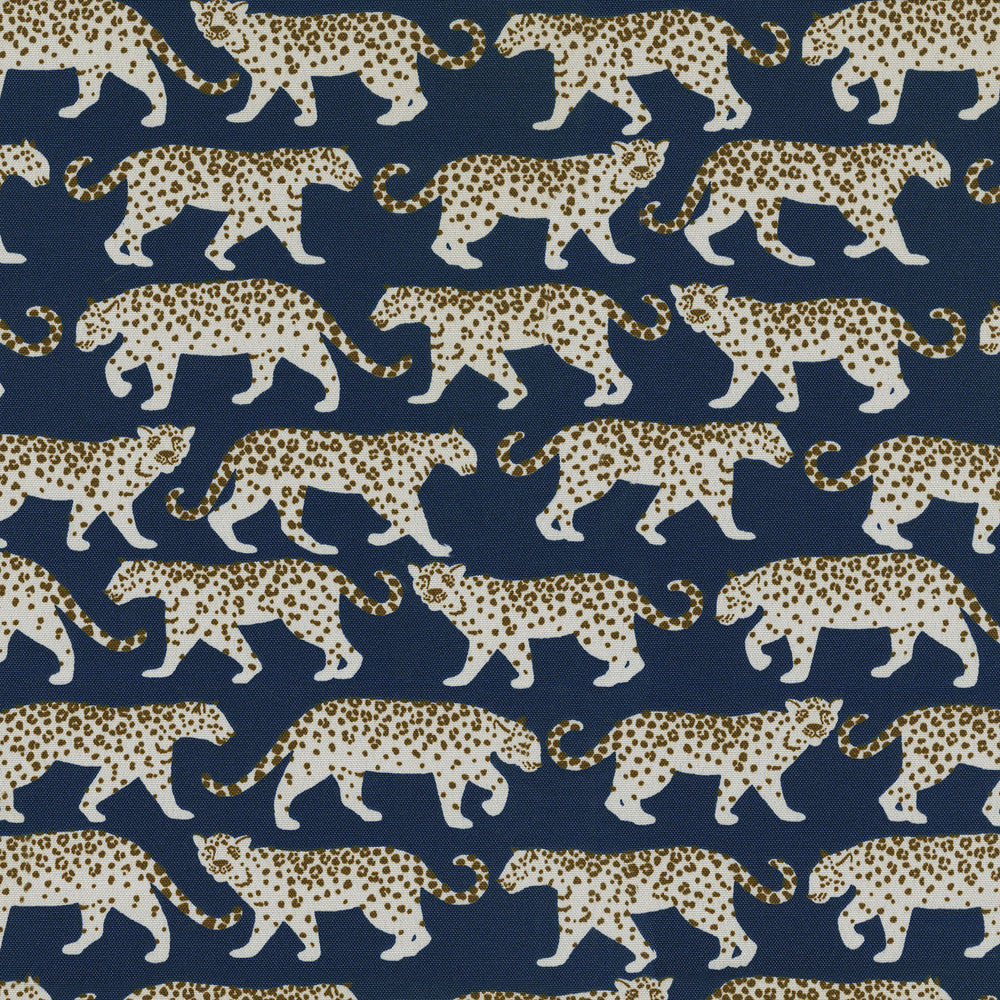 Od Tiger Walk Navy 409102 by PKL Studio Designer Fabric - 100%Polyester PAKISTAN 51000 Horizontal: 13.5 and Vertical: 12.6 54 - Swanky Fabrics -