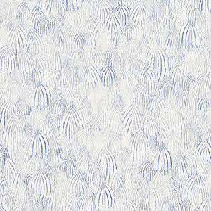 Feathers Indigo 5008611 by Schumacher Designer Wallpaper