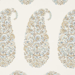 Shirala Paisley Aqua 5009971 by Schumacher Designer Wallpaper