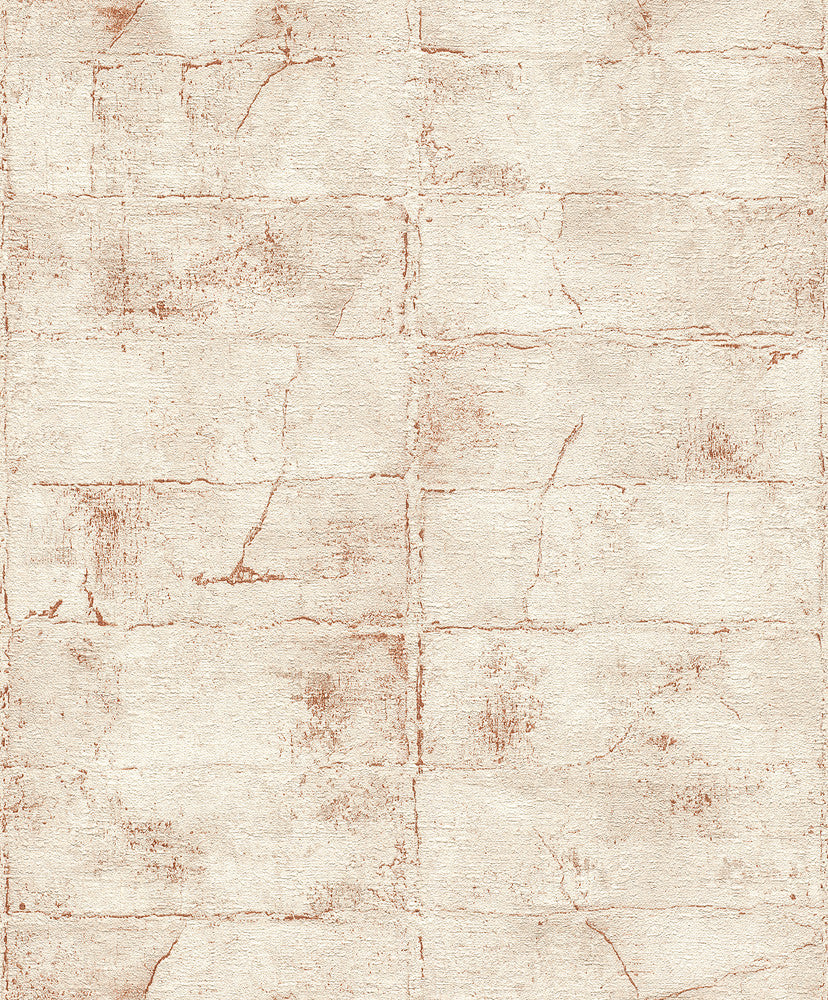 Clay Rust Stone Wallpaper by Advantage Designer Concrete Covers about 57.5 square feet 20.9-in by 33-ft long roll Unpasted 3.5 - Swanky Fabrics -