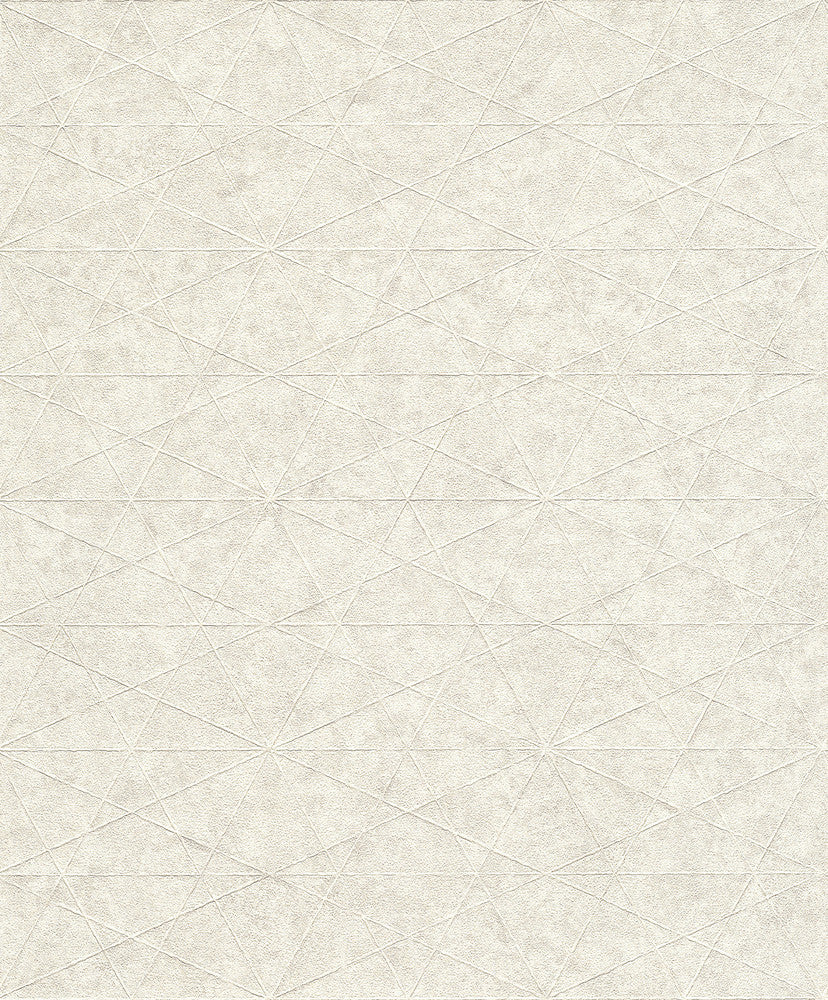 Seth White Triangle Wallpaper by Advantage Designer Concrete Covers about 57.5 square feet 20.9-in by 33-ft long roll Unpasted 5.9 - Swanky Fabrics -