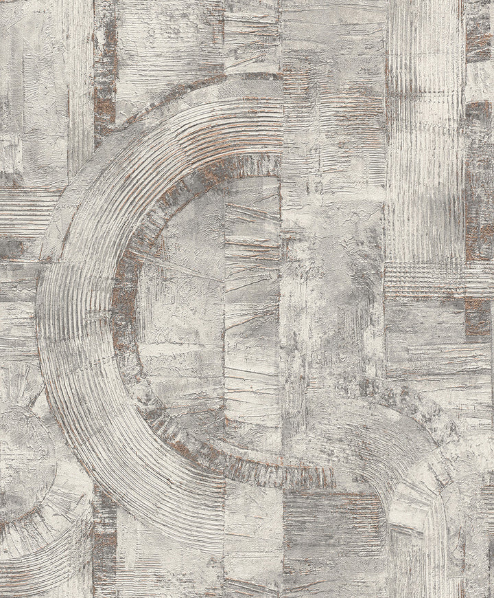 Abe Light Grey Geo Wallpaper by Advantage Designer Concrete Covers about 57.5 square feet 20.9-in by 33-ft long roll Unpasted 12.6 - Swanky Fabrics -