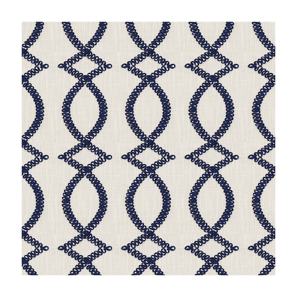 Maxime Navy by Kravet Design Designer Fabric KATE SPADE CURIOSITIES VISCOSE - 75%;LINEN - 25% India Horizontal: 6.5 and Vertical: 9 51 - Swanky Fabrics -