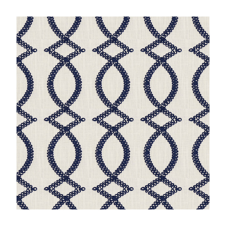 Maxime Navy by Kravet Design Designer Fabric KATE SPADE CURIOSITIES VISCOSE - 75%;LINEN - 25% India Horizontal: 6.5 and Vertical: 9 51 - Swanky Fabrics -