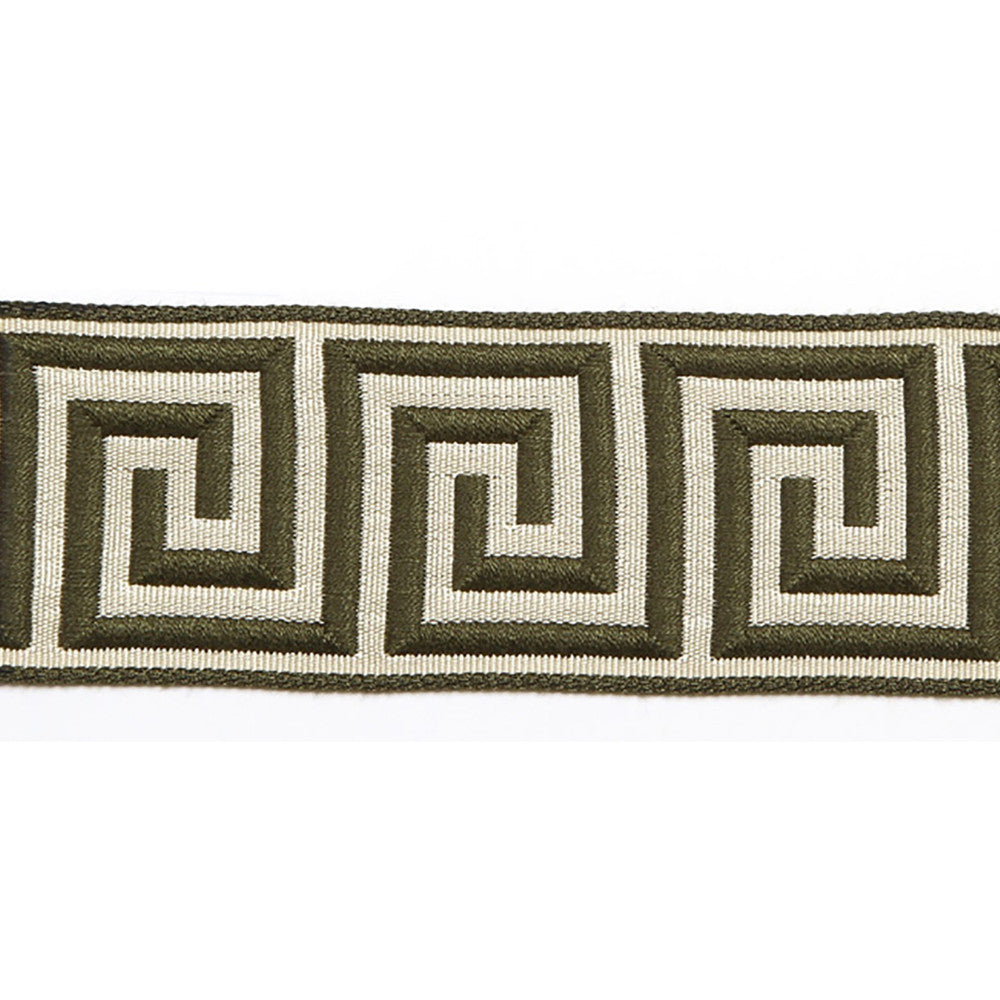Hellenic Key Jacquard Tape Caper by Europatex Designer Fabric Hellenic 62% Fibranne, 38% Rayon 2.00 inches - Swanky Fabrics -