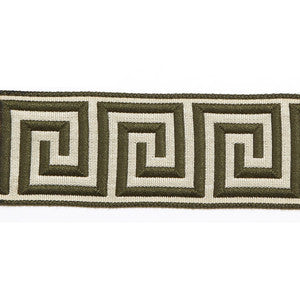 Hellenic Key Jacquard Tape Caper by Europatex Designer Fabric