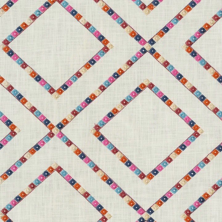 Beaded Lattice Carnival 410510 by PKL Studio Designer Fabric - 100% Cotton Embroid:100% Viscose INDIA 51000 Horizontal: 12.5 and Vertical: 11.5 55 - Swanky Fabrics -