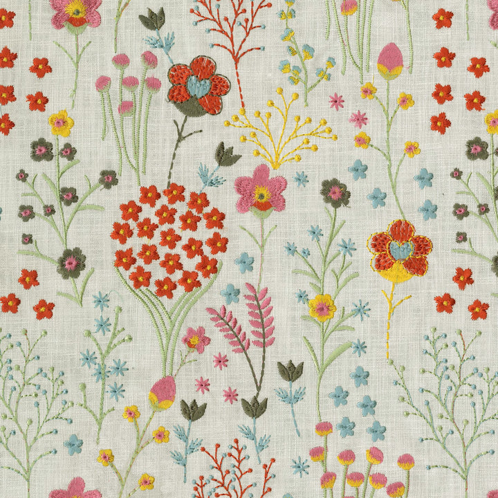 Floral Feast Emb Spring 410520 by PKL Studio Designer Fabric - 100% Cotton Embroid:100% Viscose INDIA 27000 Horizontal: 12.8 and Vertical: 15.3 55 - Swanky Fabrics -