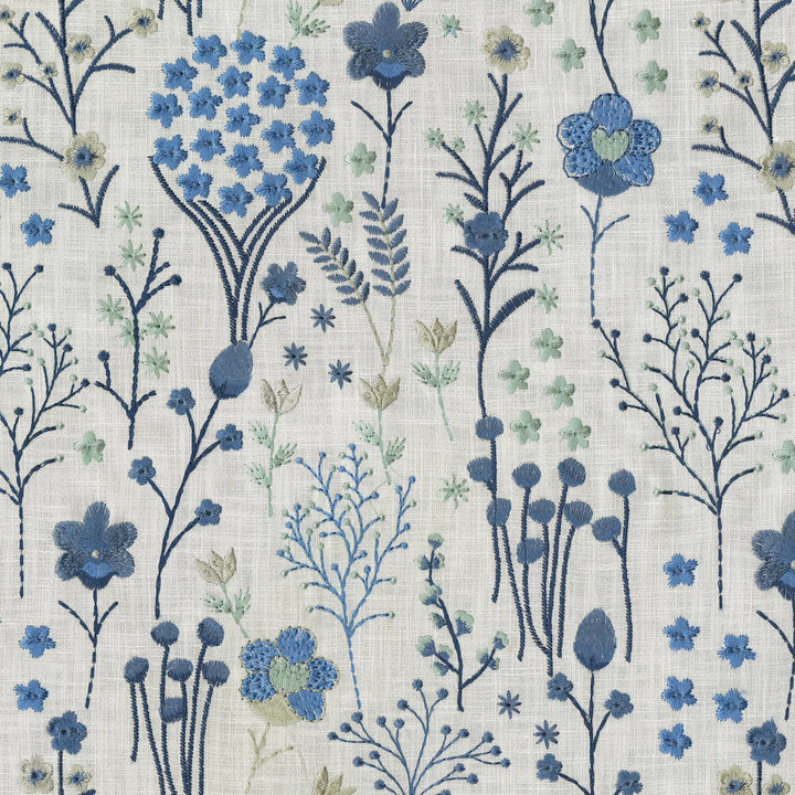 Floral Feast Emb Porcelain 410521 by PKL Studio Designer Fabric - 100% Cotton Embroid:100% Viscose INDIA 27000 Horizontal: 12.8 and Vertical: 15.3 55 - Swanky Fabrics -