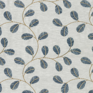 Leaf Love Emb Lapis 410532 by PKL Studio Designer Fabric