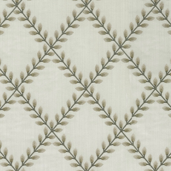 Clover Lane Emb Birch 410571 by PKL Studio Designer Fabric - 100% Polyester Embroid:100% Viscose INDIA 51000 Horizontal: 5.375 and Vertical: 6.25 55 - Swanky Fabrics -